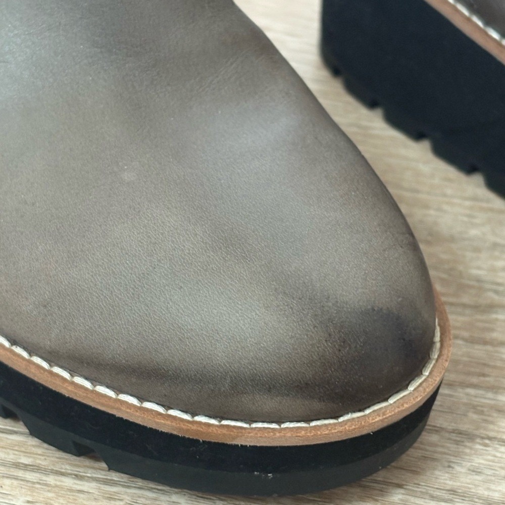 Eileen Fisher Shearling Lined Chelsea Wedge Ankle Boots Size 10 - Picture 12 of 16